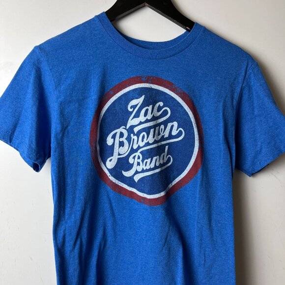 Zac Brown Band T Shirt Adult Blue Small S Graphic Tee Cotton Short Sleeve Solid - Picture 13 of 14